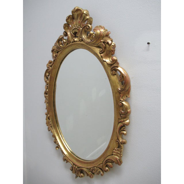 Vintage Italian Regency Carved Gold Gilt Oval Wall Mirror Chairish