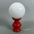 White Murano Glass Table Lamp with Red Wood Base, 1960s For Sale - Image 11 of 11