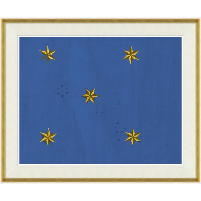 Contemporary Etoile Blue Art Print Set in Whitewash and Gold Frame by Paule Marrot For Sale - Image 3 of 9