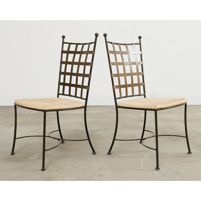 Set of Four Papperzini Style Amalfi Iron Garden Chairs For Sale - Image 9 of 18