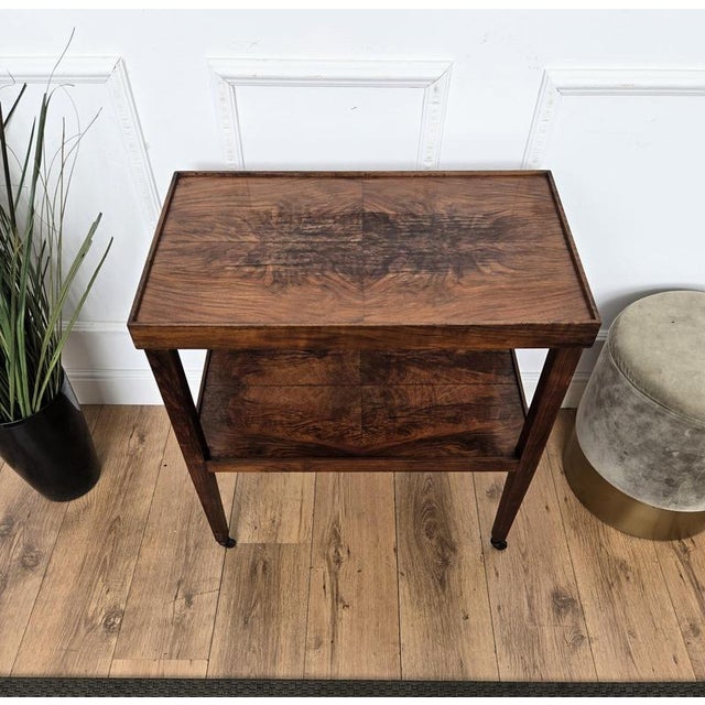 Brown Mid-Century Modern Italian Burl Wood and Brass Dry Bar Cabinet by Paolo Buffa, 1950s For Sale - Image 8 of 10