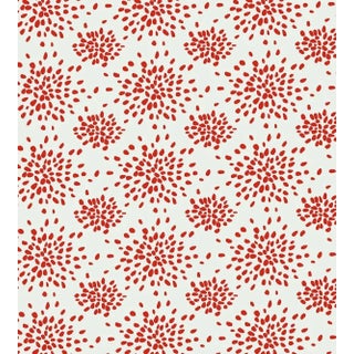 Hinson for The House of Scalamandré Fireworks Wallcovering, Red on White For Sale