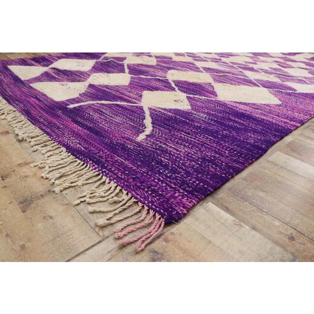 Purple Beni Mrirt Moroccan High-Low Rug - 08'06 X 13'08 For Sale In Dallas - Image 6 of 9