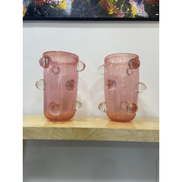 Murano Glass Vases by Ferro, 1990s, Set of 2 For Sale - Image 3 of 9