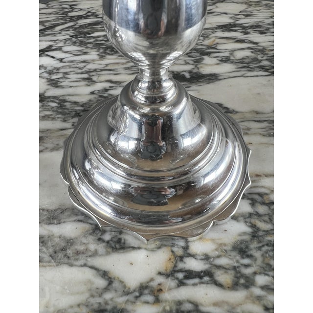 Silver-Plated Metal Candelabra, 1900s For Sale - Image 4 of 10
