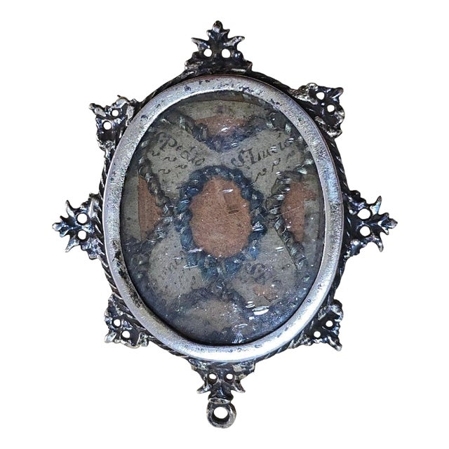 17th Century Sterling Silver Reliquary with Intact Wax Seal, 1650s For Sale