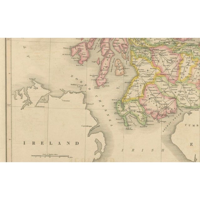 Gold Antique Map of Scotland by T. L. Murray, 1830 For Sale - Image 8 of 10