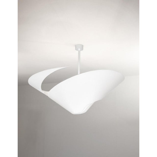 Mid-Century Modern White Snail Ceiling Lamp by Serge Mouille For Sale - Image 3 of 6