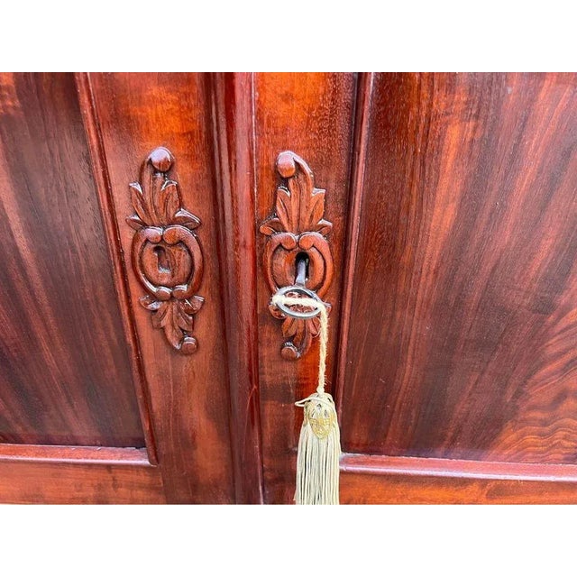 Victorian Rococo Style Walnut Two-Part Marble Top Bureau Bookcase. Circa 1860.He Well made, 2 parts Marble is cracked and...