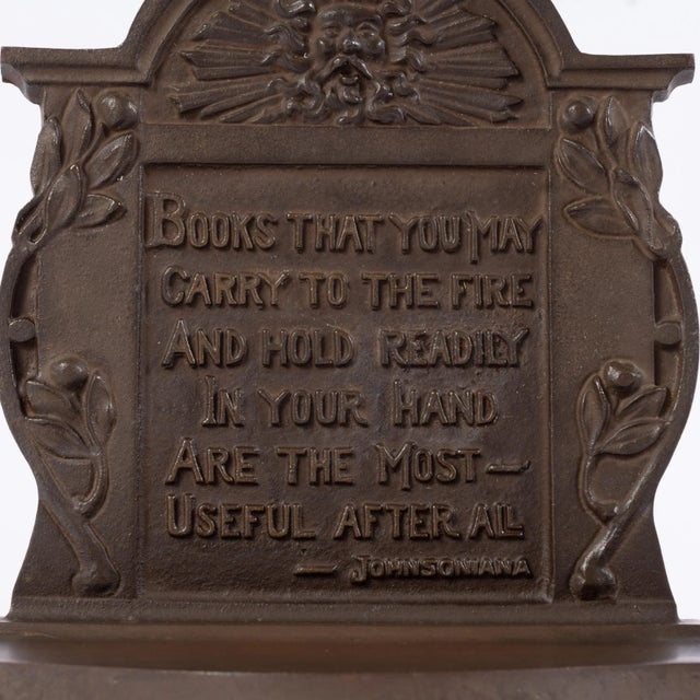 Early 20th Century Literary Quote Bookends - a Pair For Sale - Image 4 of 8