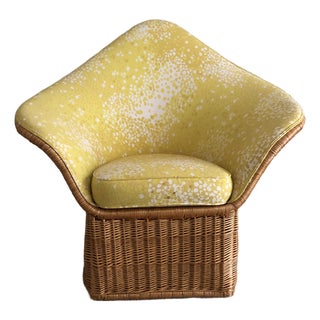 1970s McGuire Company Rattan Lounge Chair, Wicker For Sale