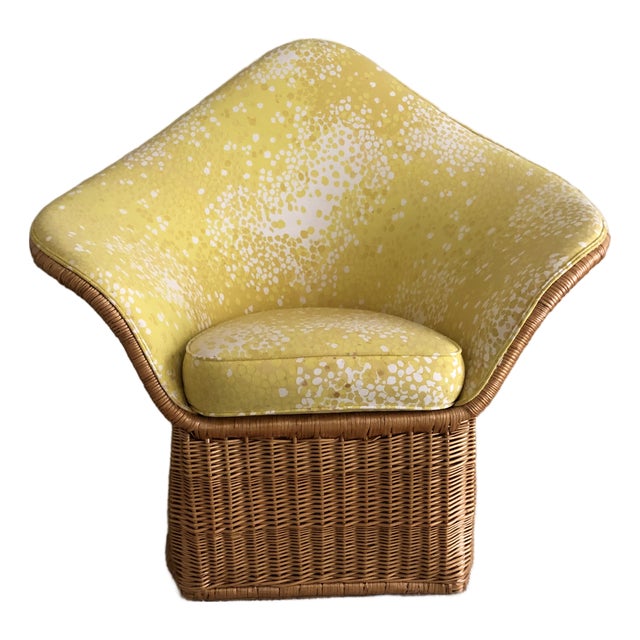 1970s McGuire Company Rattan Lounge Chair, Wicker For Sale
