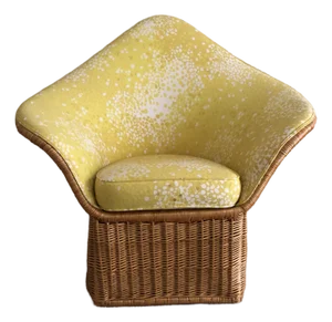 1970s McGuire Company Rattan Lounge Chair, Wicker