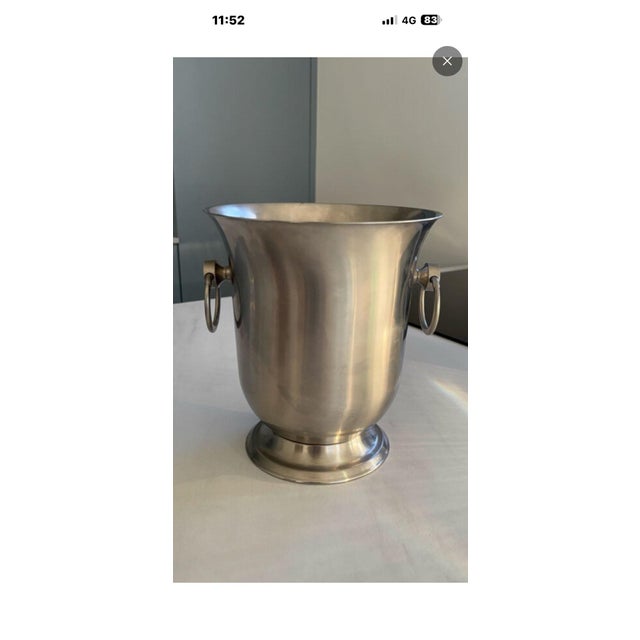 Magnificent champagne bucket by guy degrenne, the renowned french tableware house, dating from the 1980s. its flared tulip...