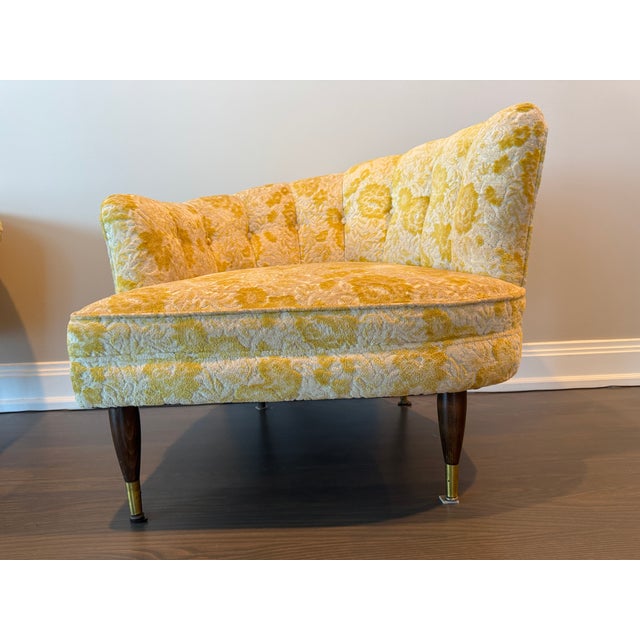 Step straight onto the set of Mad Men with this stunning matched pair of original 1960s mid-century modern Tufted Petal...