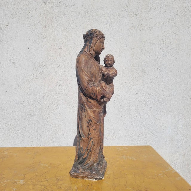 Virgin and Child, 1800s, Limestone For Sale - Image 16 of 18