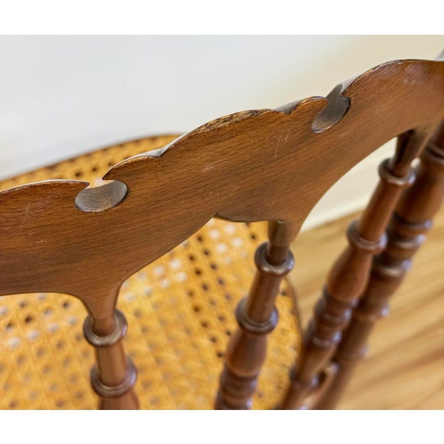 Vintage Chiavari Style Carved Wood Chair With Caned Seat For Sale - Image 10 of 12