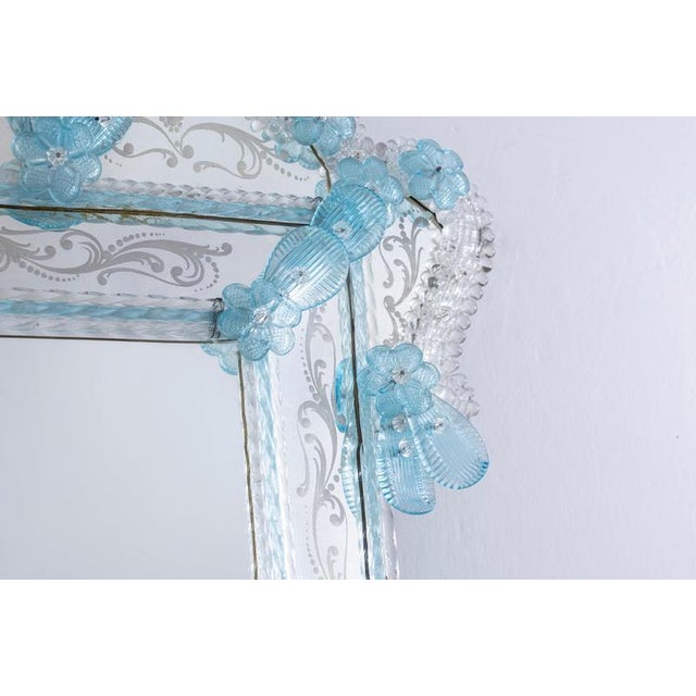 Mid-Century Octagonal Venetian Murano Glass Mirror, 1960 For Sale - Image 4 of 11