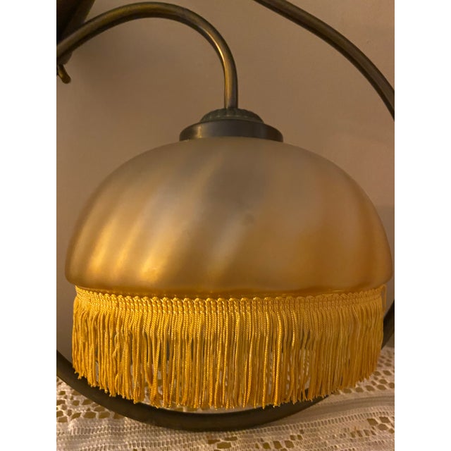 Vintage French See Delmas Sculptural Brass Pendant Light For Sale - Image 6 of 7