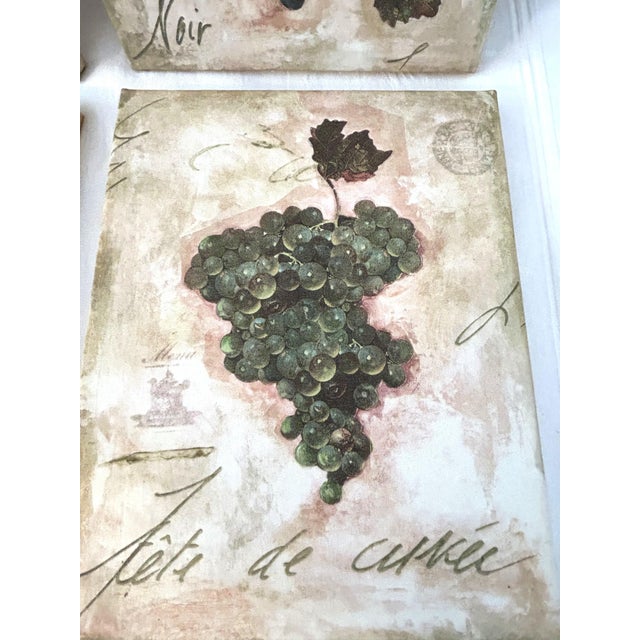 Vintage Vineyard Grape Canvas Prints, Set of 4 For Sale In West Palm - Image 6 of 7