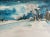Impressionist Contemporary Vermont Winter Snowscape Pen and Watercolor Painting, Framed For Sale - Image 3 of 5