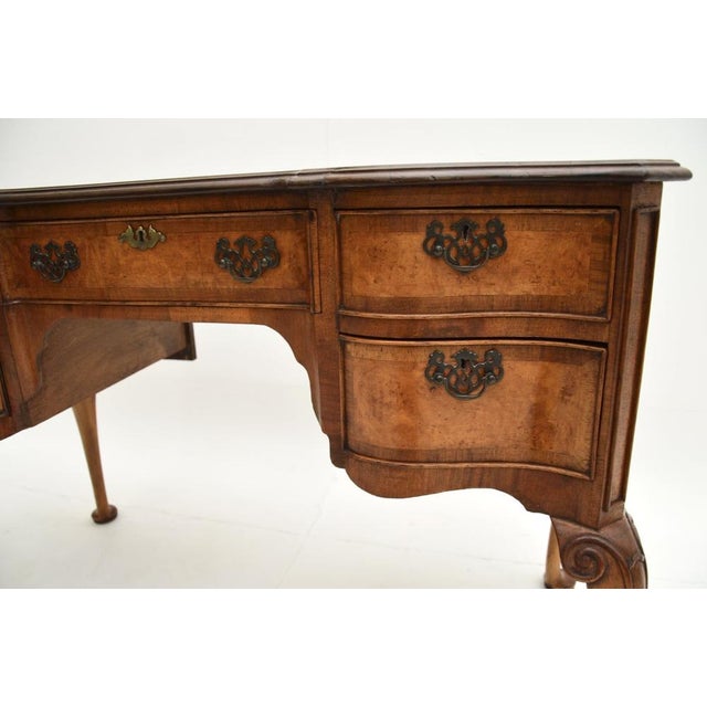 Queen Anne Figured Walnut Desk, 1930s For Sale - Image 10 of 11