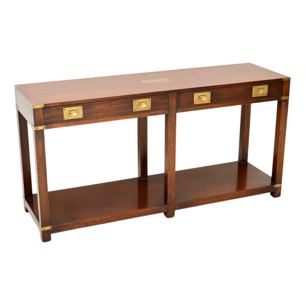 Antique Military Campaign Console Table, 1930s | Chairish