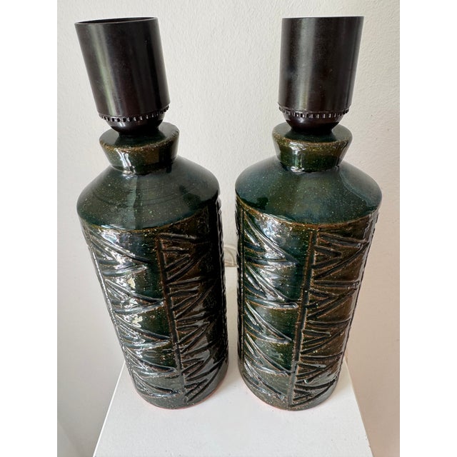 1960s Vintage Swedish Ceramic Table Lamp, 1960s, Set of 2 For Sale - Image 5 of 15