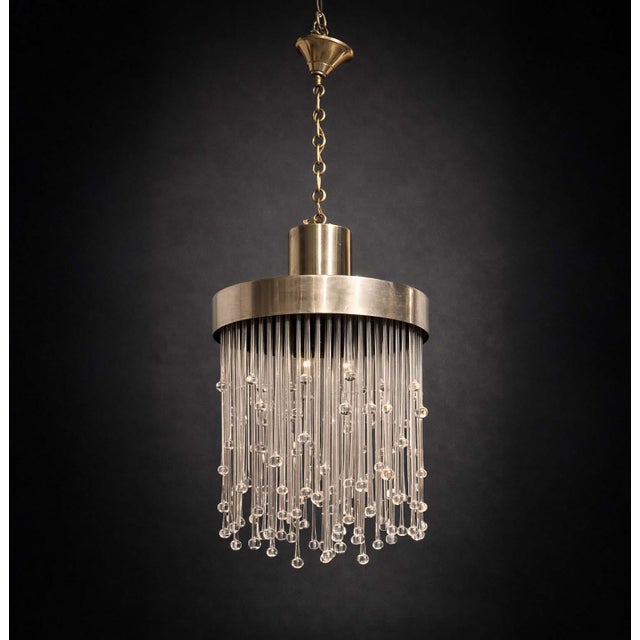 Silver Crystal Drum Chandelier from Maison Baccarat, 1970s For Sale - Image 8 of 8