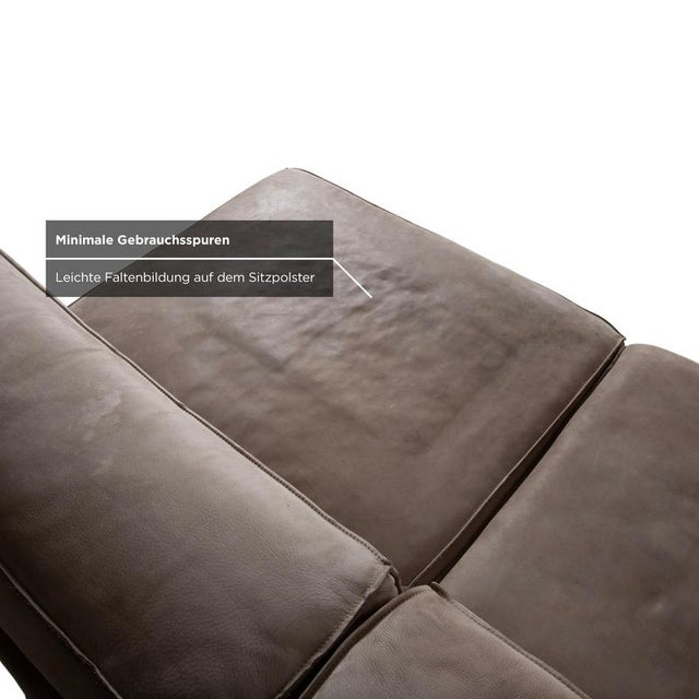 Gray Grey Leather Corner Sofa from Baxter For Sale - Image 8 of 17