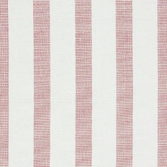 Sample - Schumacher Ketley Performance Stripe Fabric in Red For Sale