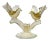 Vintage Barbini Murano White Olive Green Gold Flecks Italian Art Glass Birds Centerpiece Sculpture For Sale