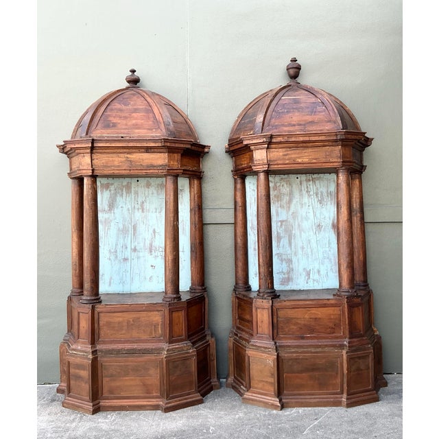 Brown Vintage Boho 19th Century Spanish Sculpture Niches - A Pair For Sale - Image 8 of 12