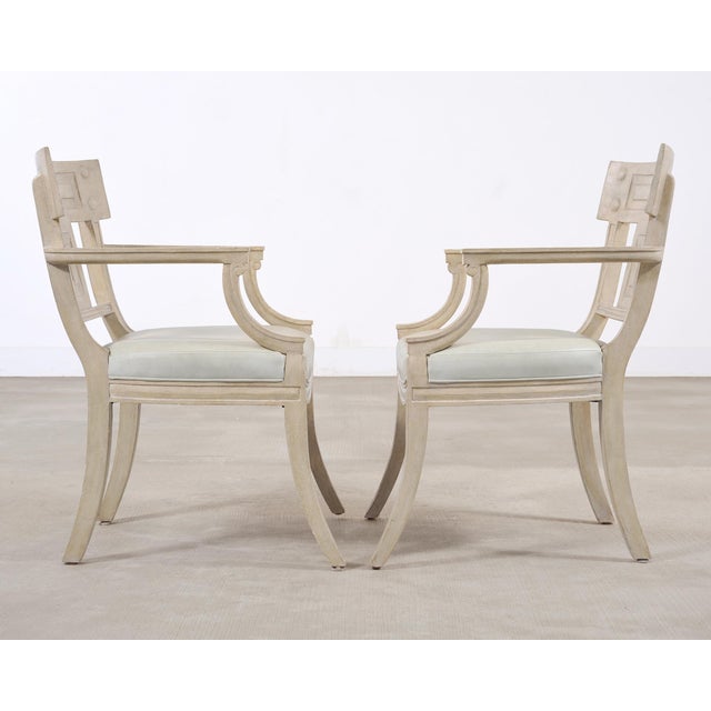 Late 20th Century Set of Michael Taylor Neoclassical White Klismos Dining Chairs For Sale - Image 5 of 18