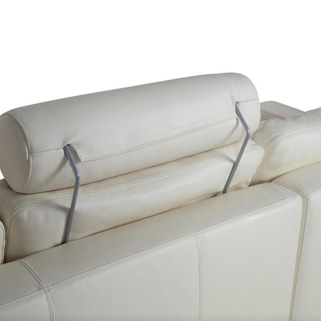 Cream Cream Leather Corner Sofa with Adjustable Headrest from Machalke For Sale - Image 8 of 17