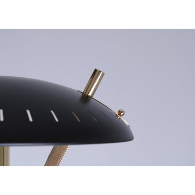 Black Brass and Black Decora Z Table Lamp by Louis Kalff for Philips, 1950s For Sale - Image 8 of 17