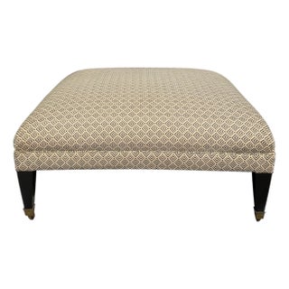 Ralph Lauren Square Ottoman Bench W Geometric Upholstery For Sale