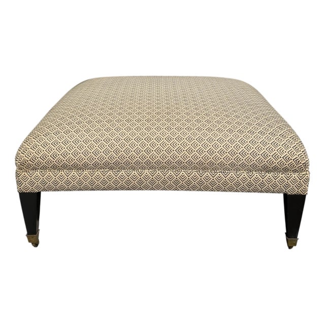 Ralph Lauren Square Ottoman Bench W Geometric Upholstery For Sale