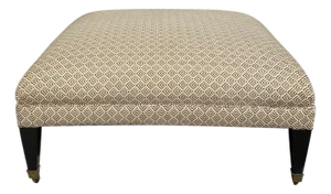 Ralph Lauren Square Ottoman Bench W Geometric Upholstery