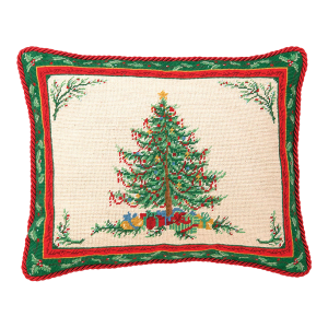 Classic Christmas with Berry Needlepoint Pillow, 16" x 20"