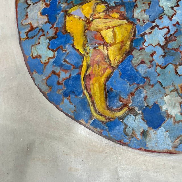 Surrealism 1970’s Original Surrealist Earth Puzzle Painting on Canvas For Sale - Image 3 of 6
