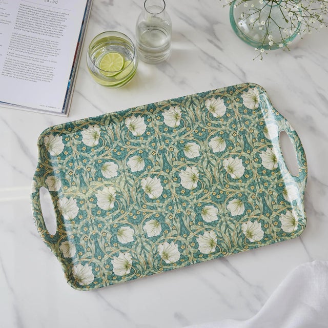 2020s Spode Morris & Co Pimpernel Melamine Large Handled Tray For Sale - Image 5 of 7