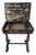 Antique 19th Century Chinese Export English Chinoiserie Black Laquered Sewing Table, Work Table For Sale