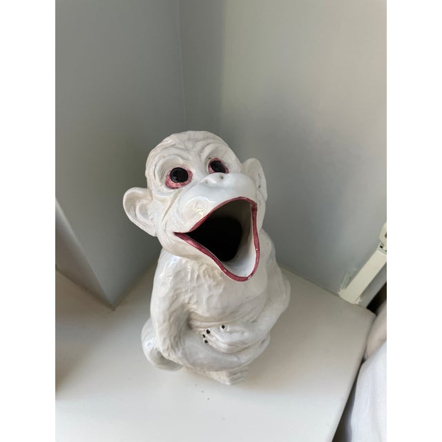 1960s Vintage Italian Ceramic Monkey Pitcher For Sale - Image 5 of 10