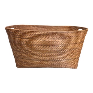 Vintage Boho Extra Large Wicker/Rattan Basket For Sale
