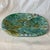 This is a vintage French Art Nouveau majolica asparagus and artichoke serving platter, specifically crafted by Keller &...