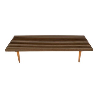 Mid-Century Modern Slat Wood Bench For Sale