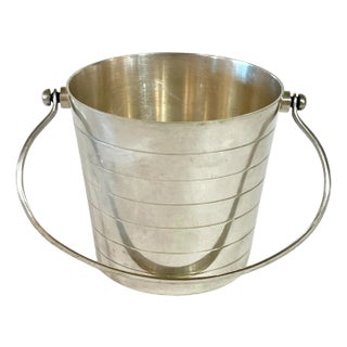 Antique French Art Deco Silver Plate Petite Ice Bucket by Deschamps Freres Paris For Sale