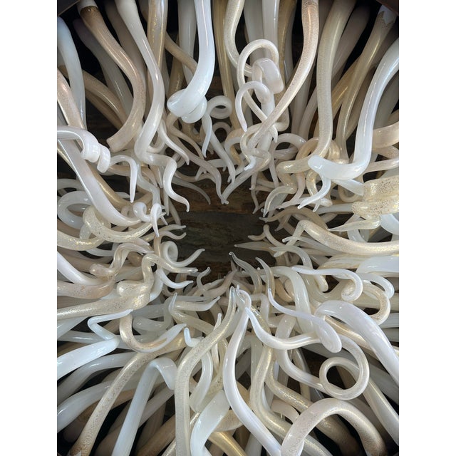 This is a piece in the Cthonestesia series, bringing several tones of white glass with 24K gold leaf together into a...