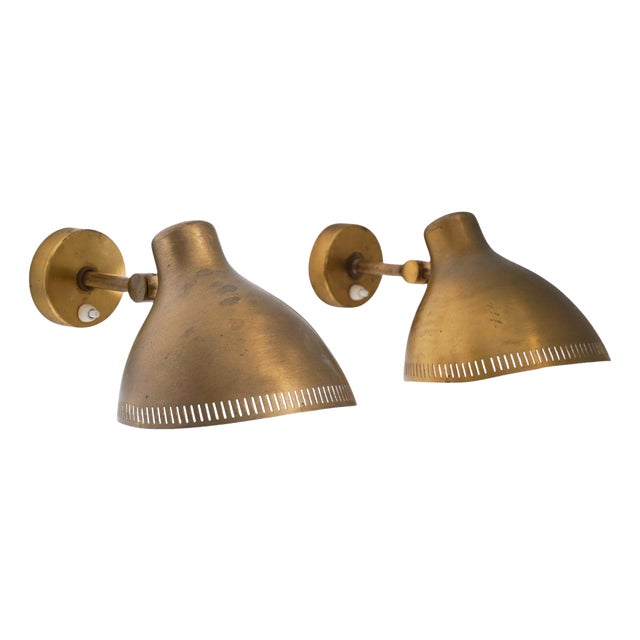 Mid-Century Swedish Wall Lamps attributed to Asea, 1950s, Set of 2 For Sale